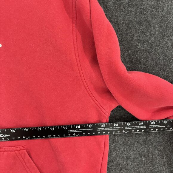 Nike Hoodie Men's Medium Red Swoosh Pullover Sweatshirt Center Swoosh Fleece - Picture 7 of 10